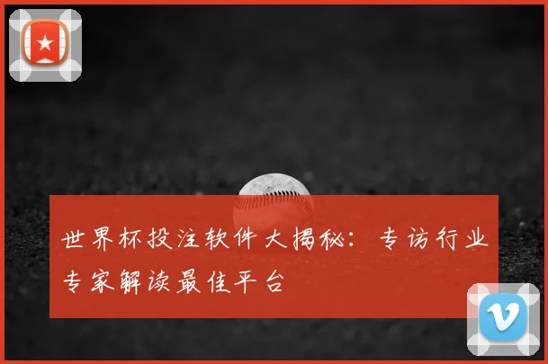 世界杯投注软件大揭秘：专访行业专家解读最佳平台